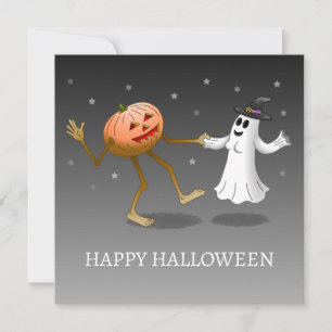 Frohe Halloween Pumpkin und Ghost-Karte Karte
