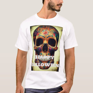 "Frohe Halloween Skeleton Print T - Shirt. T-Shirt