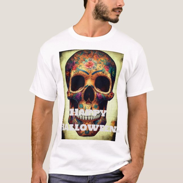 "Frohe Halloween Skeleton Print T - Shirt. T-Shirt (Vorderseite)