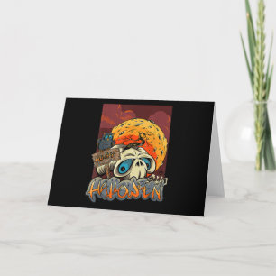 Frohe Halloween Skelettschädel mit Geschenk Karte