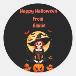 Frohe Halloween-Skulptur Runder Aufkleber