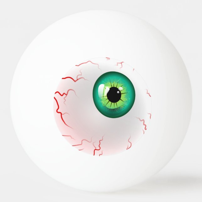 Frohe Halloween! Spooky Green Eyeball Tischtennisball (Vorderseite)