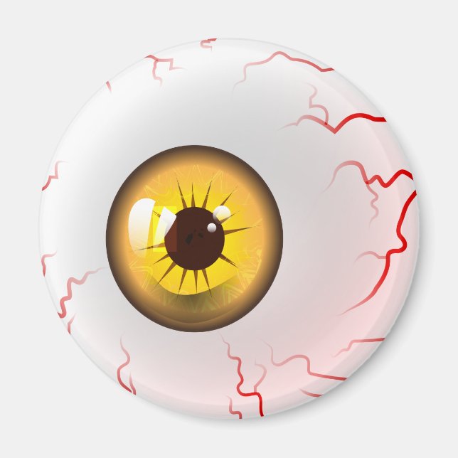 Frohe Halloween! Spooky Yellow Eyeball Magnet (Vorne)