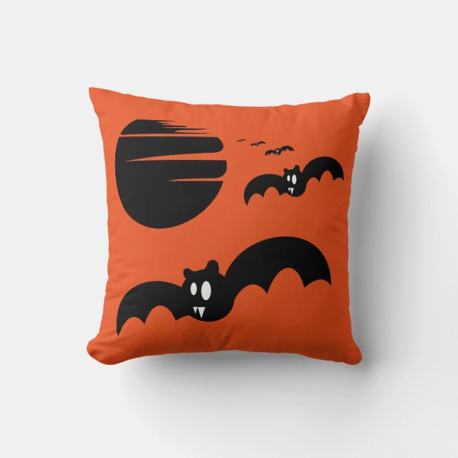Frohe Halloween Trick oder Treat Bats Kissen (Vorderseite)