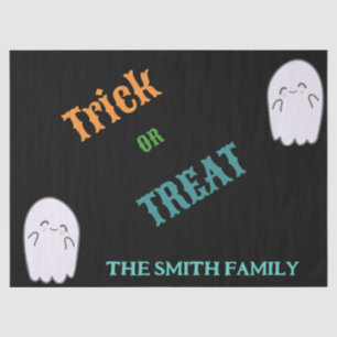 Frohe Halloween-Trick oder Treat-Individuelle Name Seidenpapier