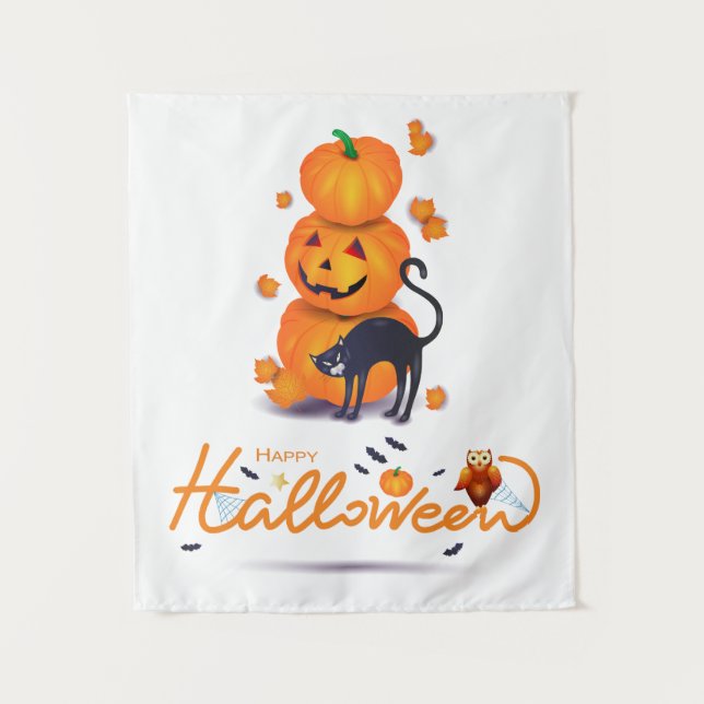 Frohe Halloween! Wandteppich (Vorderseite)