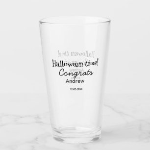 Frohe Halloween-Zeit Name Datum Jahr Abschluss Glas