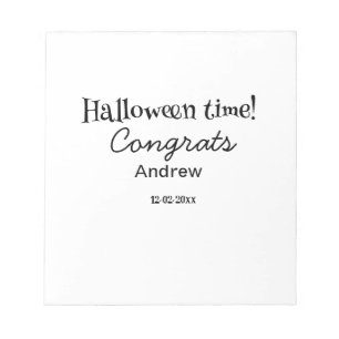 Frohe Halloween-Zeit Name Datum Jahr Abschluss Notizblock