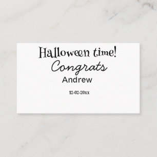 Frohe Halloween-Zeit Name Datum Jahr Abschluss Visitenkarte