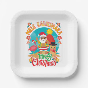 Frohe Hawaiianische Weihnachten für ein strahlende Pappteller