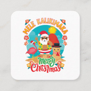 Frohe Hawaiianische Weihnachten für ein strahlende Quadratische Visitenkarte