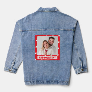 Frohe Herzen Valentinstag Modernes Liebesmuster Jeansjacke