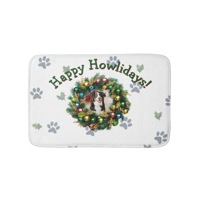Frohe Howlidays Foto Bild Badematte (Vorderseite)