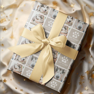 Frohe Howlidays Süßes Foto-Raster Hund Weihnachten Geschenkpapier