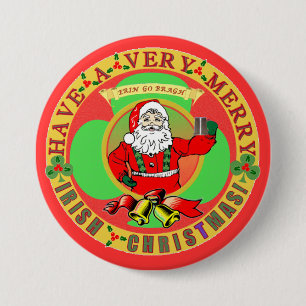 Frohe irische Weihnachten Bufton Button