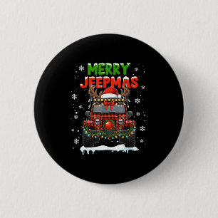 Frohe Jeepmas hässliches Licht Rentier Weihnachten Button