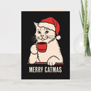 Frohe Katzen Mama und Katze Papa Feiertagskarte