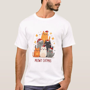 Frohe Katzenweihnachten Katze Weihnachtsbaum Xmas T-Shirt