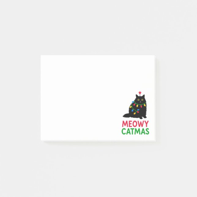 Frohe Katzenweihnachten Post-it Klebezettel (Vorderseite)