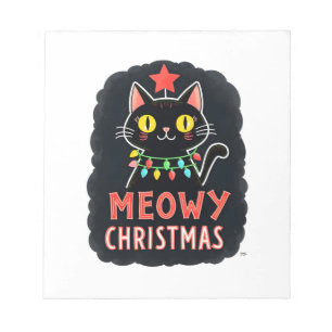 Frohe Katzenweihnachten Süße Kätzchen Katzen Weihn Notizblock