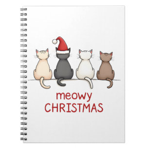 Frohe Katzenweihnachten Süße Kätzchen Katzen Weihn Notizblock