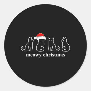 Frohe Katzenweihnachten Süße Kätzchen Katzen Weihn Runder Aufkleber