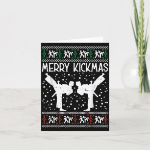 Frohe Kickmas hässliche Weihnachten Karate Jiu Jit Karte