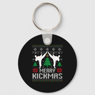 Frohe Kickmas Karate Jiu Jitsu Hässliche Weihnacht Schlüsselanhänger