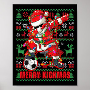 Frohe Kickmas Weihnachten Fußball Byll Hässlicher Poster