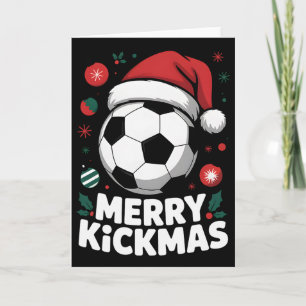 Frohe Kickmas Weihnachten Santa Fußball Ll Grafik Karte