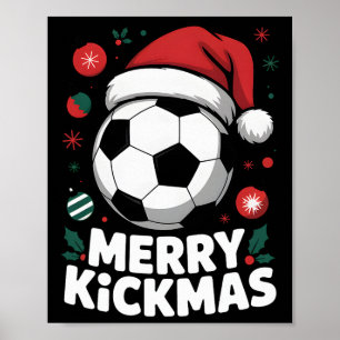 Frohe Kickmas Weihnachten Santa Fußball Ll Grafik Poster