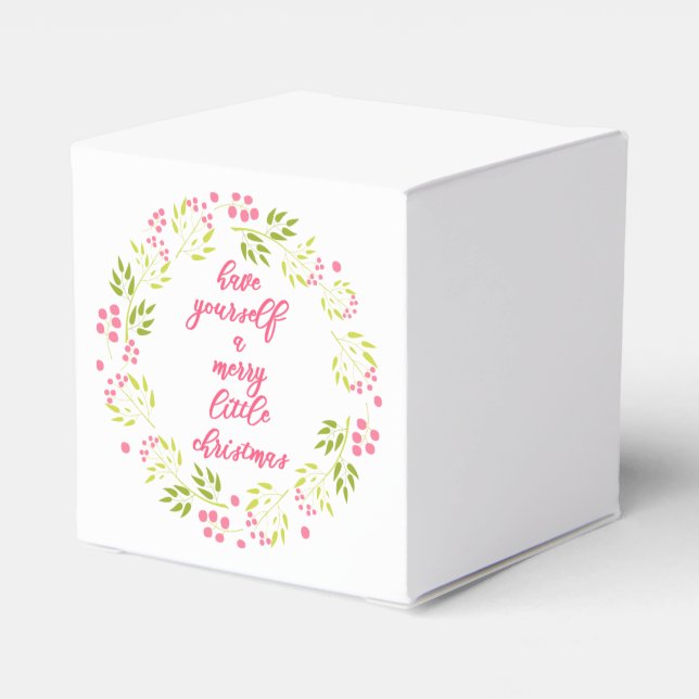 Frohe kleine Weihnachten - Blume Wreath Gefallen B Geschenkschachtel (Rückseite)
