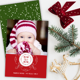 Frohe kleine Weihnachten Glück Neujahr Siegel Foto