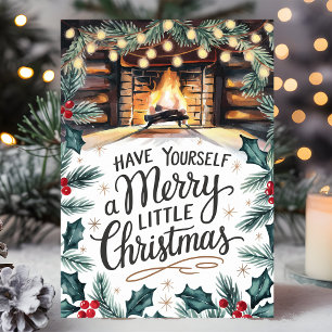Frohe kleine Weihnachts-Feuertstelle Feiertagskarte