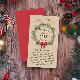 Frohe kleine Weihnachtsduschbücher für Baby Begleitkarte
