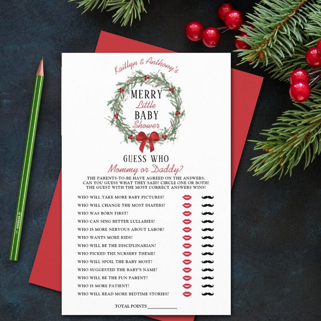 Frohe kleine Weihnachtsdusche Raten, wer Spiel (Von Creator hochgeladen)