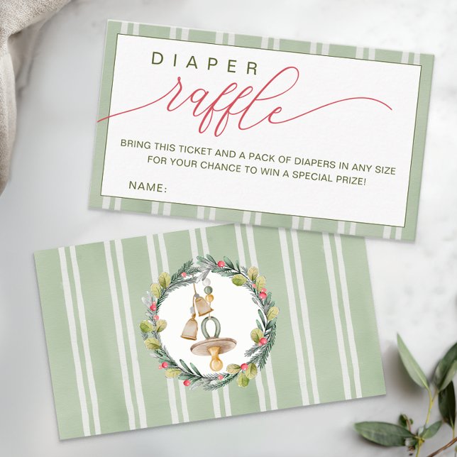 Frohe kleine Weihnachtsdusche Windelwaschmaschine  Begleitkarte (Diaper Raffle Enclosure Card)