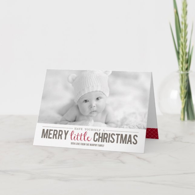 Frohe kleine Weihnachtsfotokarte Feiertagskarte (Vorderseite)