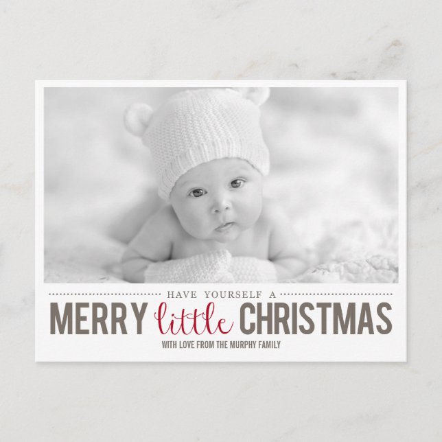 Frohe kleine Weihnachtsfotokarte Feiertagspostkarte (Vorderseite)