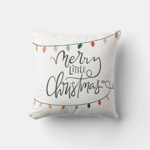 Frohe kleine Weihnachtsleuchten werfen Kissen
