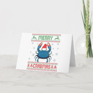 Frohe Krabbenweihnachten Lustige Krabbe hässlicher Karte