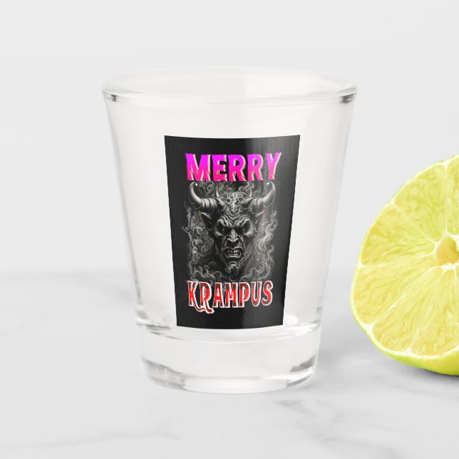Frohe Krampus Schnapsglas (Vorderseite)