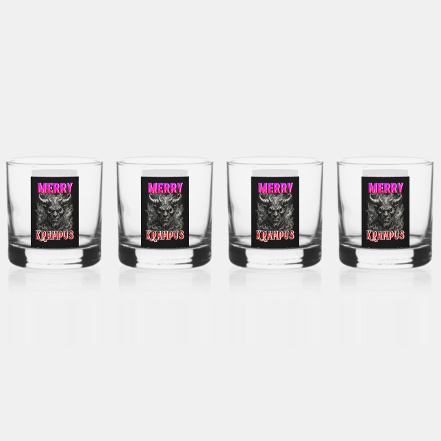 Frohe Krampus Whiskyglas (Vorderseite)