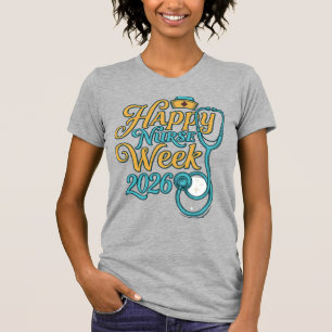Frohe Krankenpflegerwoche 2026 Stethoskop-Shirt-De T-Shirt