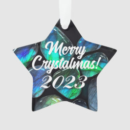 Frohe Kristallmas! 2023 Labradorite Star Gemstone Ornament