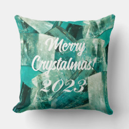 Frohe Kristallmas! Aquamarine Star Gemstone 2023 Kissen