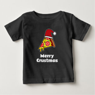 Frohe Krustenweihnachten LUSTIGES PIZZA-STÜCK WEIH Baby T-shirt