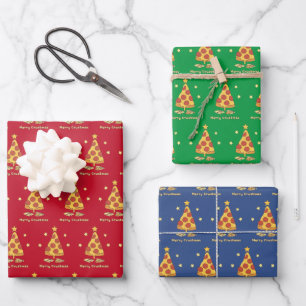 Frohe Krustenweihnachten - Pizza Weihnachten Geschenkpapier Set