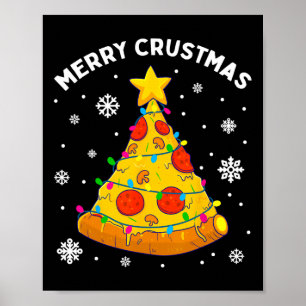 Frohe Krustmas-Pizza-Weihnachtsbaum-Weihnachtsgesc Poster