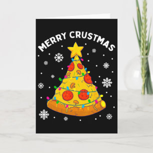 Frohe Krustmas Pizza Weihnachtsbaum Xmas Geschenke Karte